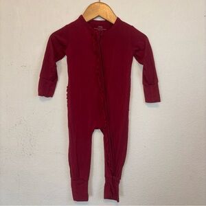 Guisby maroon Burgundy bamboo sleeper Kids One Piece, size 6-12 months